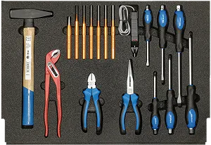 Ассортимент для инструментальной тележки SW-Stahl, молотки, плоскогубцы, отвертки, 18 предметов - Фото 1