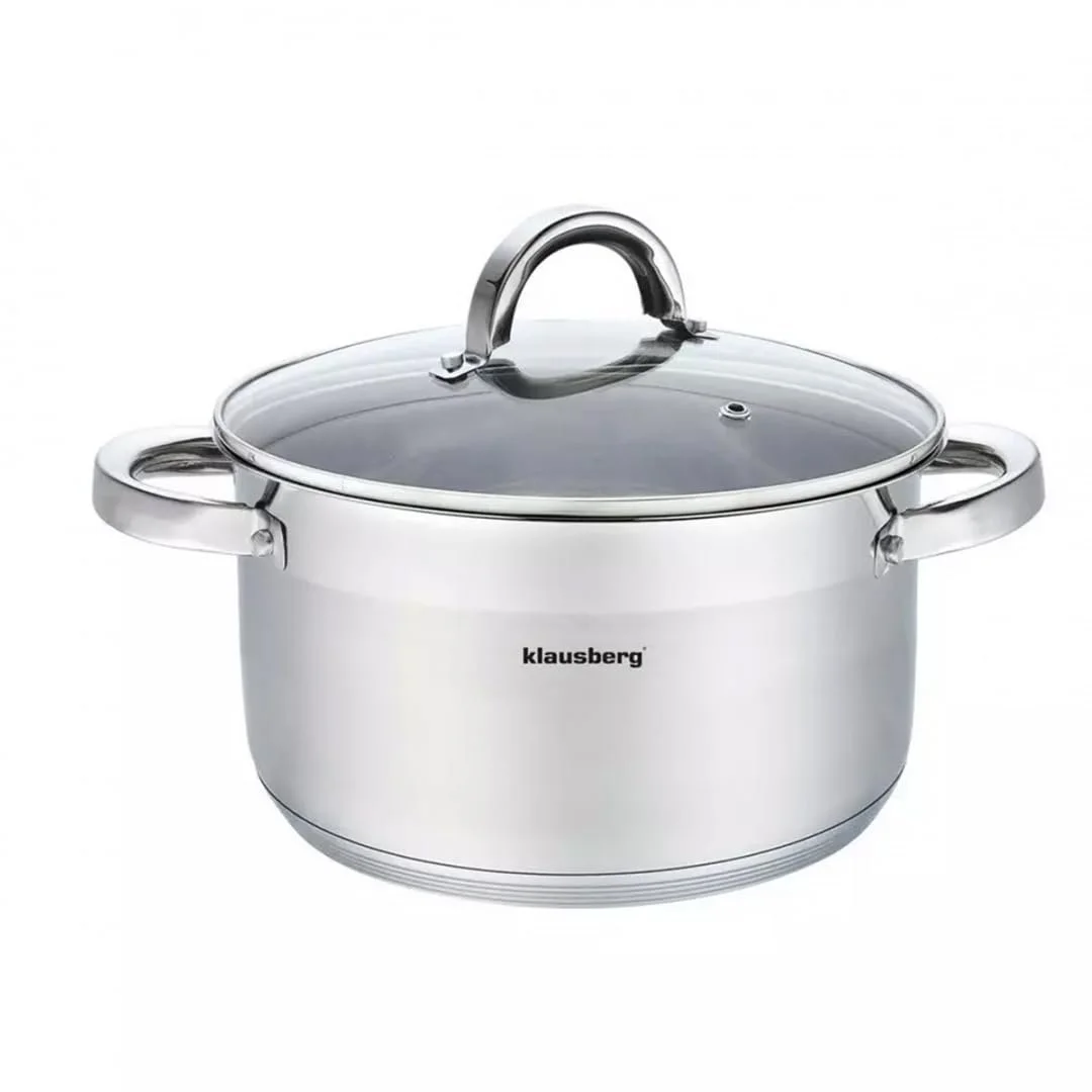 Кастрюля 6 л 24 x 15 см нержавеющая сталь с крышкой, фото №1