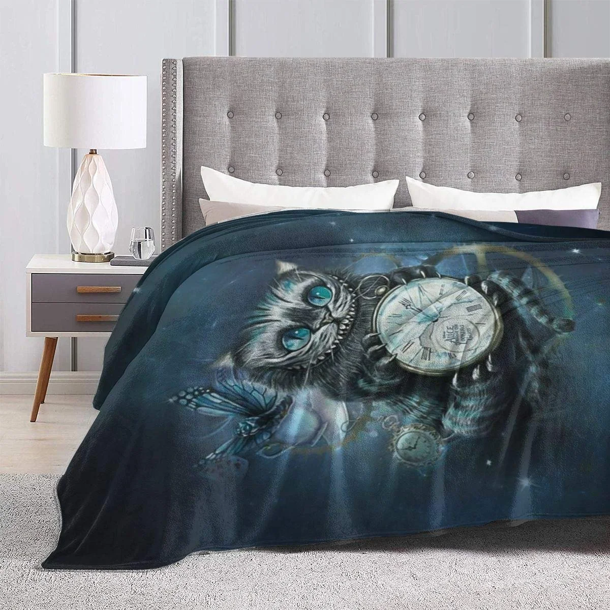 Покривало FASHIONDIY Аліса в Країні Чудес Тепла Велика М'яка Фланель з 3D друком 152,4 см x 127 см, фото №5