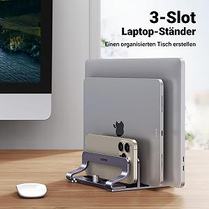 Подставка Вертикальная UGREEN Алюминиевая на 3 слота для MacBook Pro/Air, iPad, Huawei, Surface, Dell, HP и других synthetic.ua - Фото 1