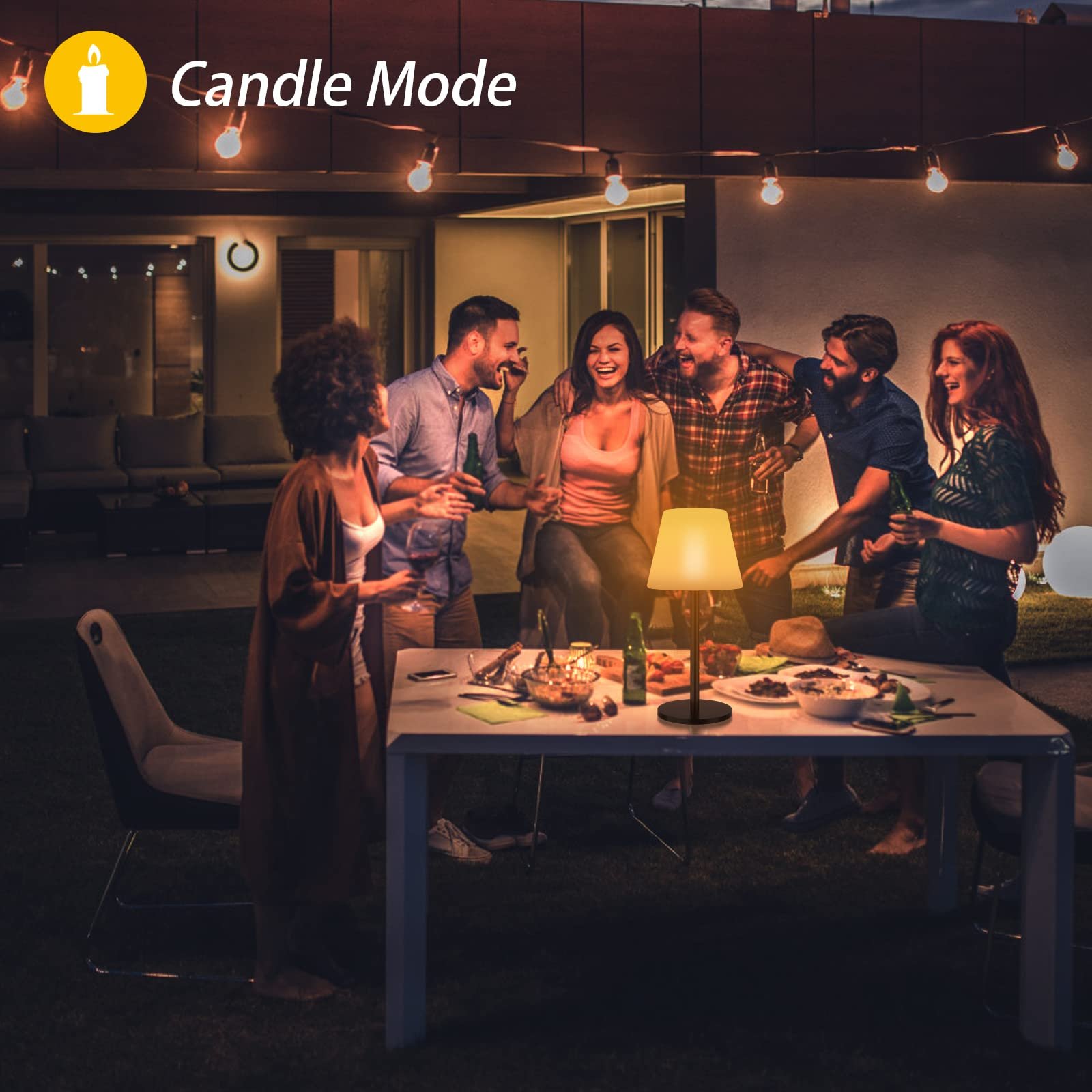 Настільна лампа Solar Вулична Датчик світла Димована RGB LED Бездротова Регульована висота 27/41 см, фото №6