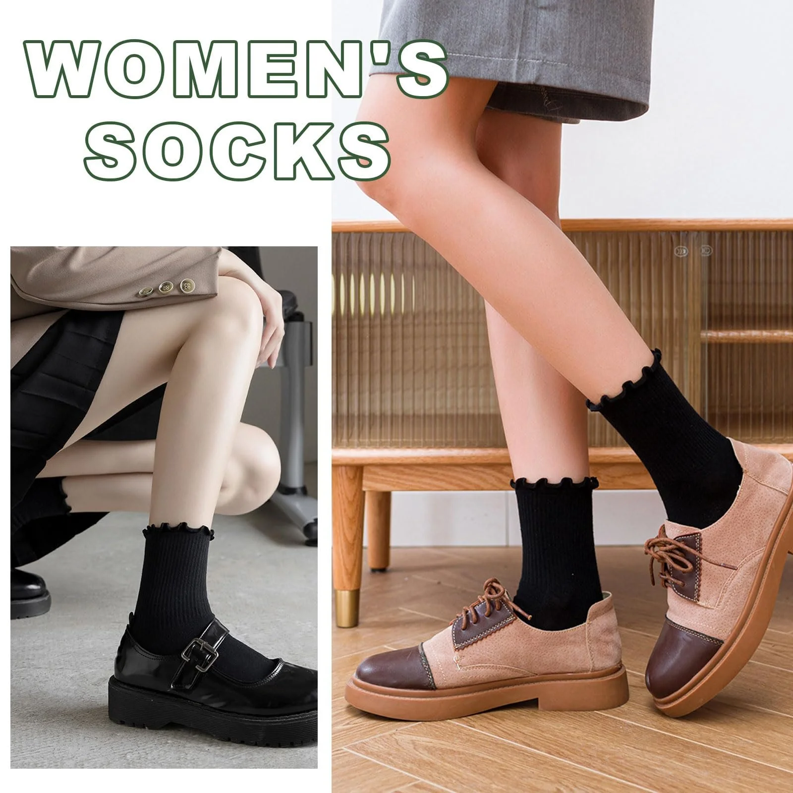 Шкарпетки з рюшами для жінок (6 пар) Бежевий, фото №4 Шкарпетки з рюшами для жінок (6 пар) Бежевий, фото №4