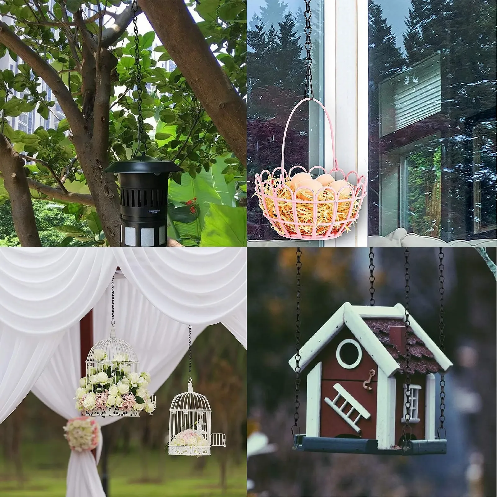 Ланцюжки для підвісних кошиків Металеві 24 см 2 шт. Чорні, фото №5 Ланцюжки для підвісних кошиків Металеві 24 см 2 шт. Чорні, фото №5