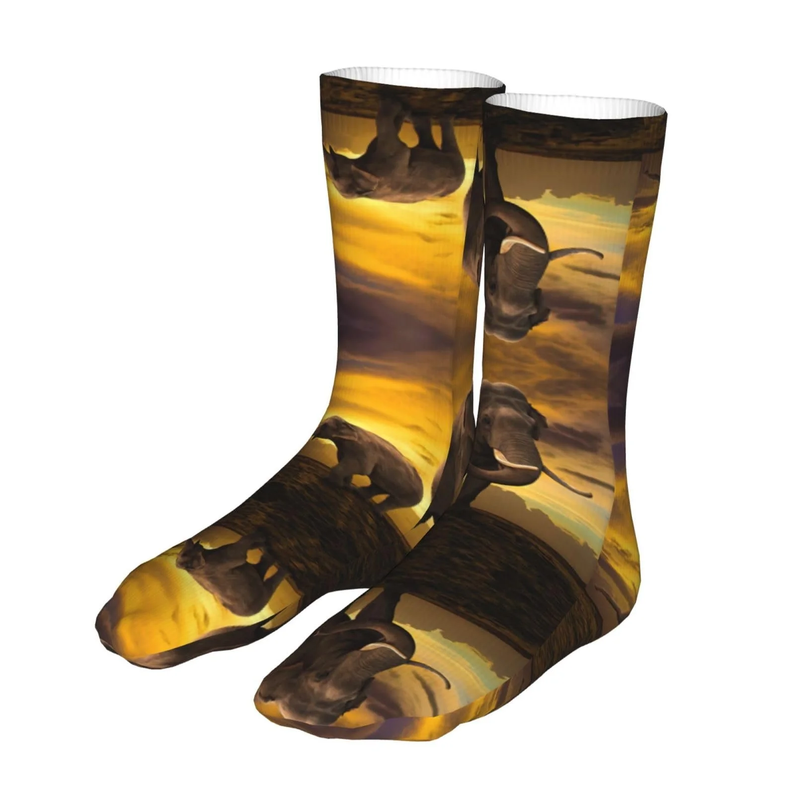 Носки USA Eagle American Flag Sunset Parent-Child Elephant, фото №2