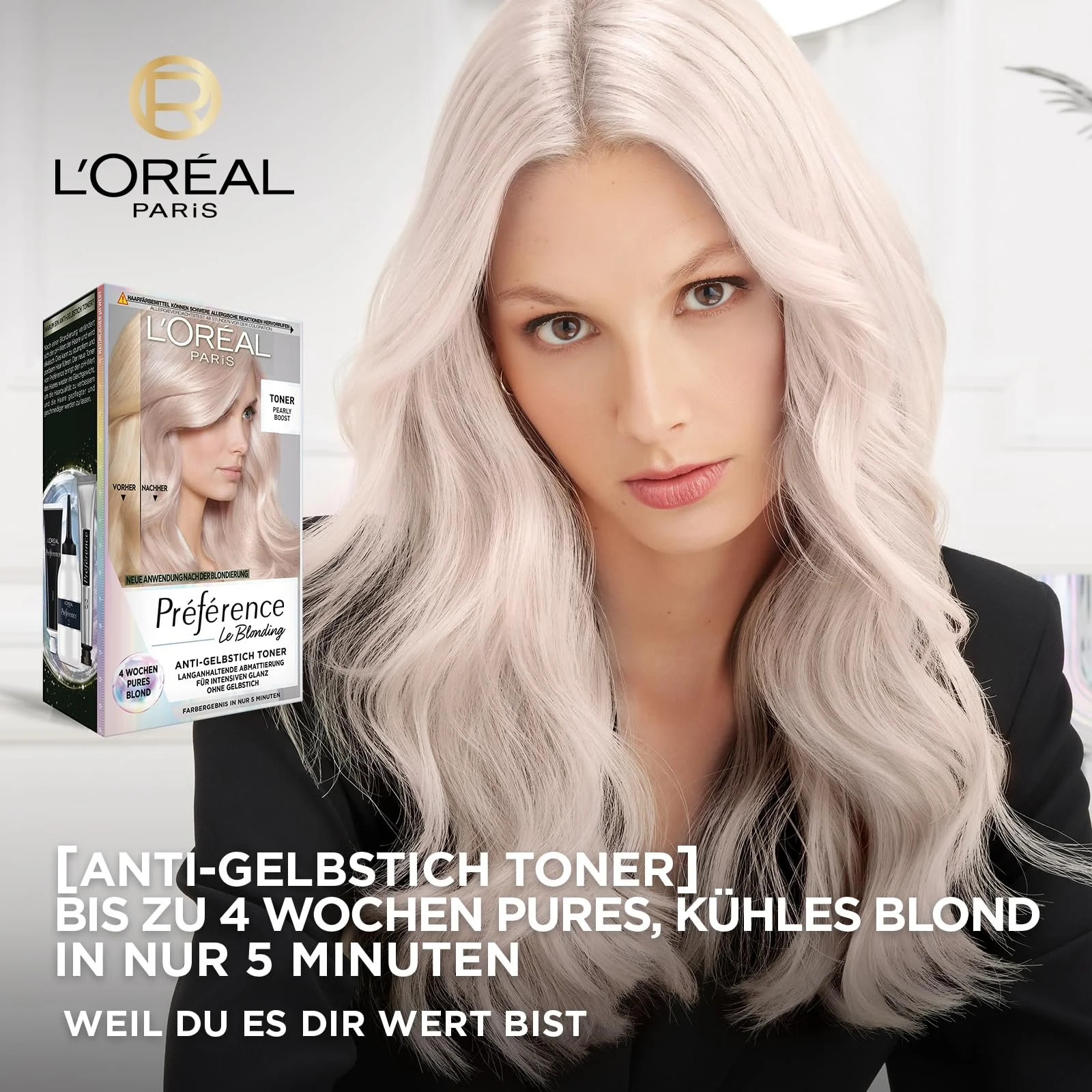 Фарба для волосся L'Oréal Paris Préférence Le Blonding 9L Світлий Платиновий Блонд Набір з 3 шт. та Тонуючий Засіб для Волосся Pearly Boost, 4, фото №3 Фарба для волосся L'Oréal Paris Préférence Le Blonding 9L Світлий Платиновий Блонд Набір з 3 шт. та Тонуючий Засіб для Волосся Pearly Boost, 4, фото №3
