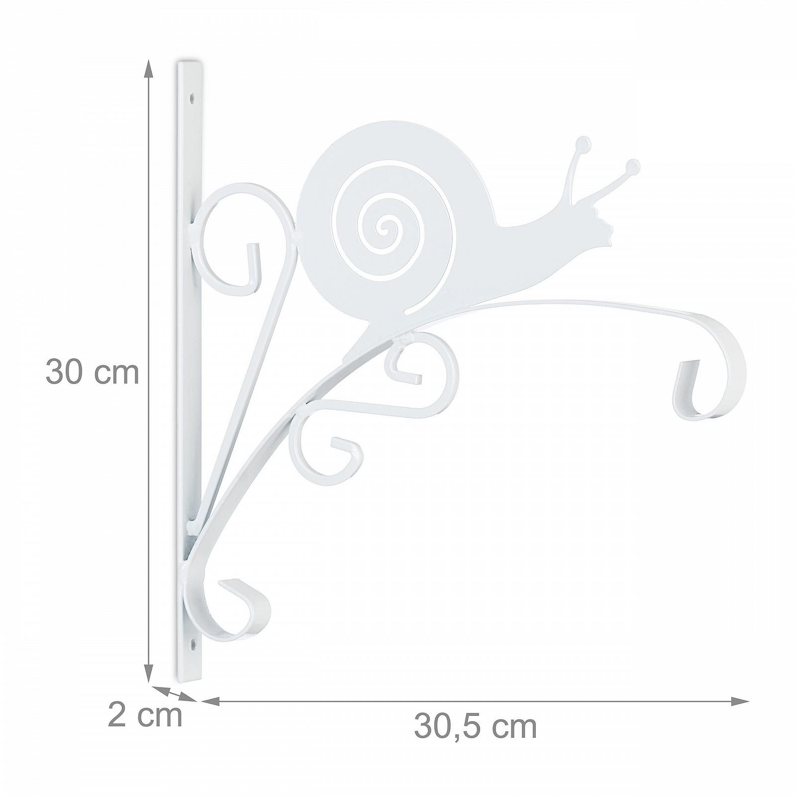 Кронштейн для підвісного кошика Relaxdays Snail 30 x 30,5 x 2 см залізний білий, фото №4