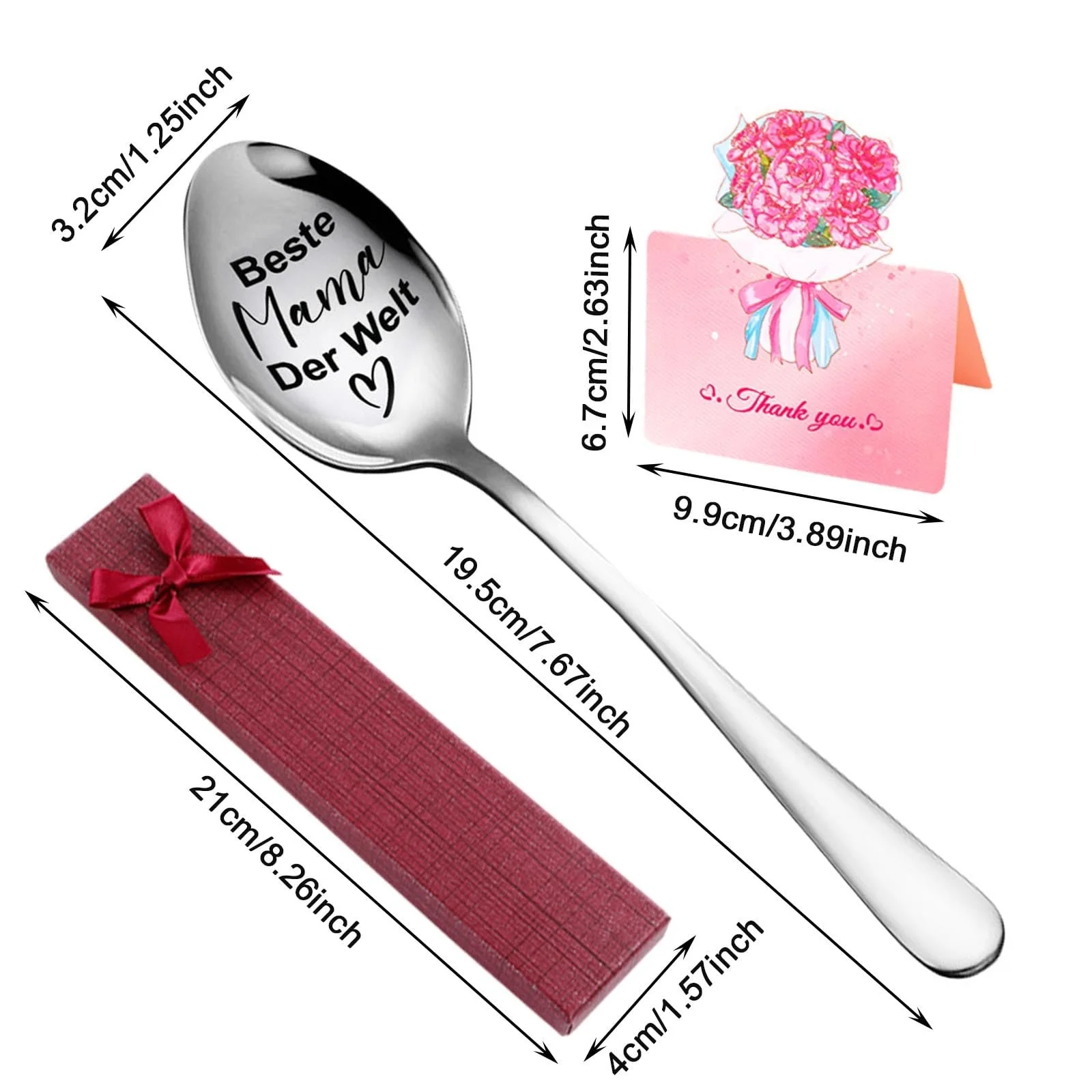 Ложка з гравіюванням Gifts for Mum Dad, 2 шт. Персоналізована, фото №2