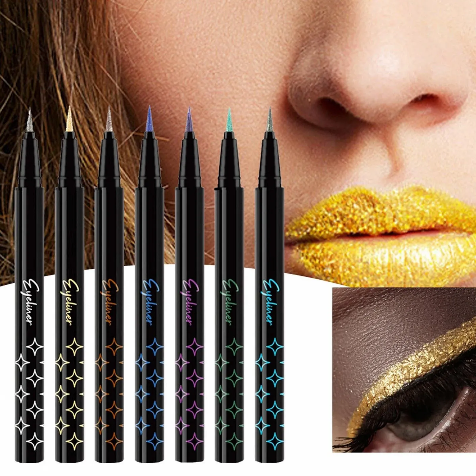 Підводка для очей TocaFeank Glitzer-Eyeliner-Stifte-Set, Багатобарвний, фото №3