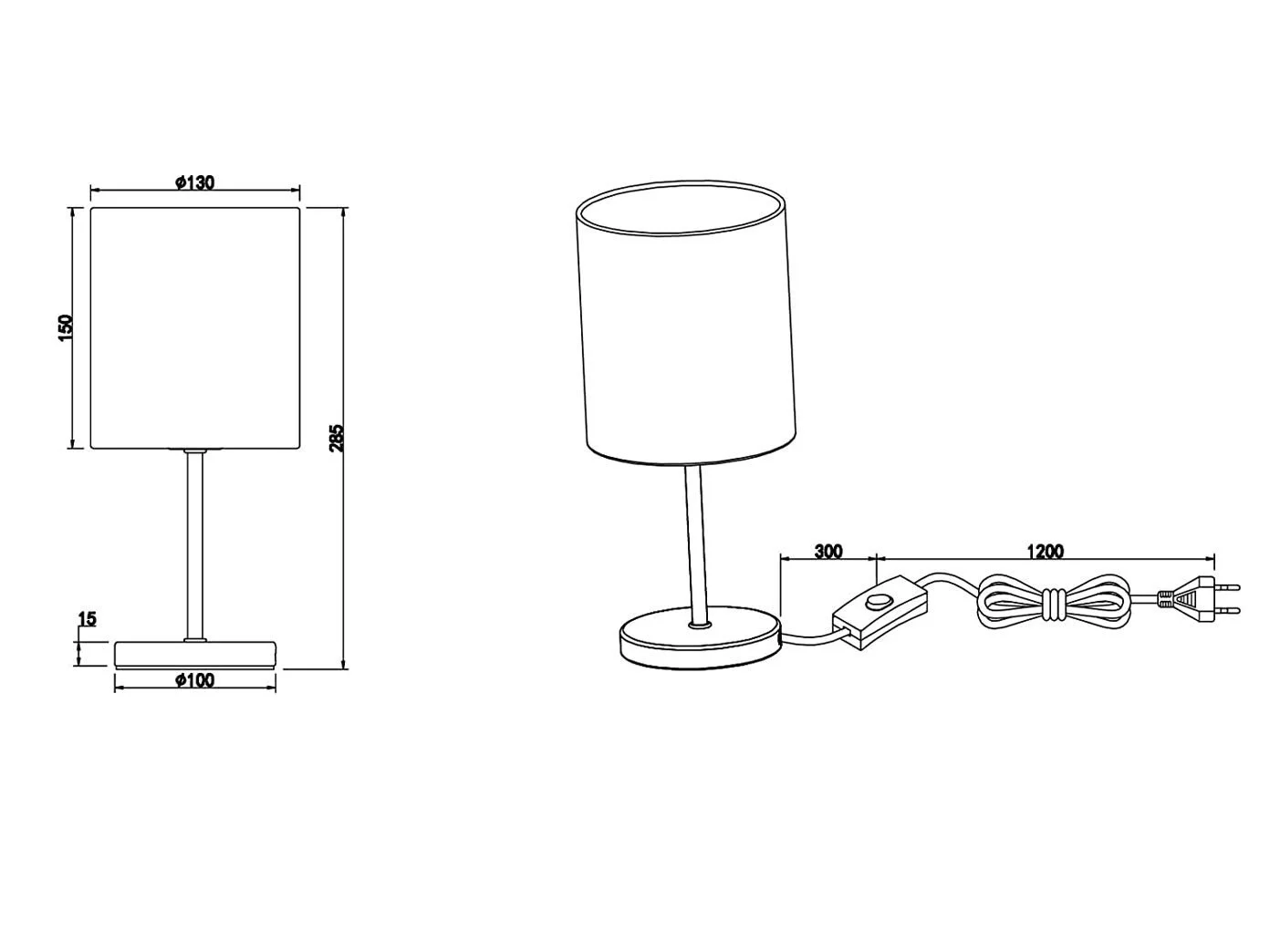 Настільна лампа Reality Leuchten Jerry E14 40 Вт 13 x 13 x 28,5 см Сіра, фото №7