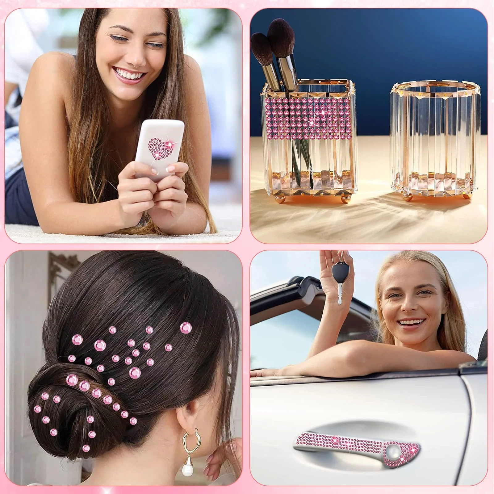 Стразы Самоклеящиеся dcas 3/4/5/6 мм Разного Размера Блестящие Камни 2168 шт., фото №3