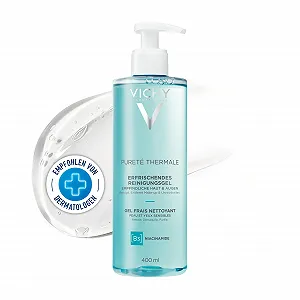 Гель для умывания Vichy Pureté Thermal освежающий, длительное увлажнение, для снятия макияжа, для всех типов кожи, с глицерином и вулканической водой, 400 мл - Фото 1