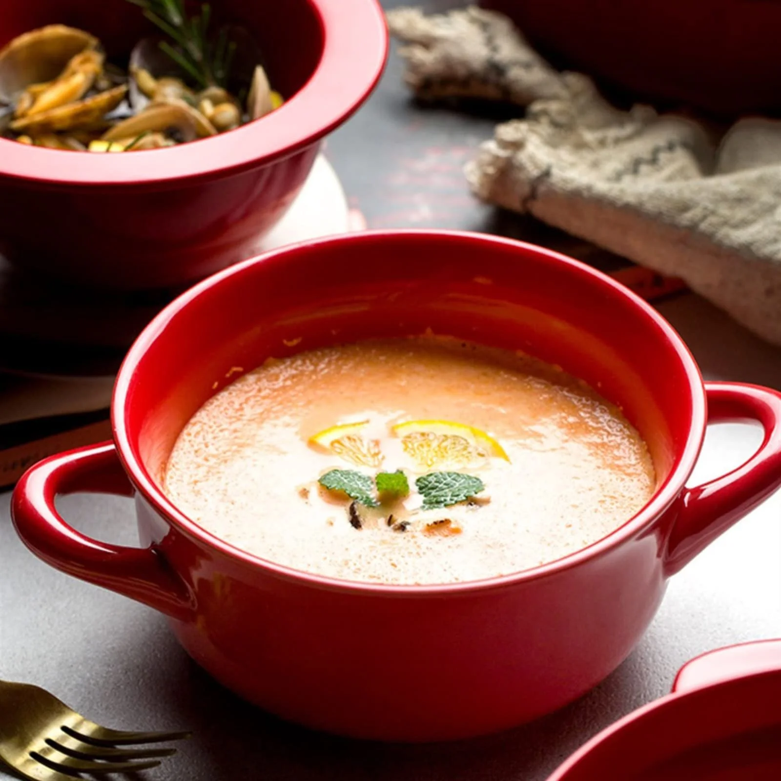 Форма для запекания керамическая с ручками глубокая Однотонная, фото №3