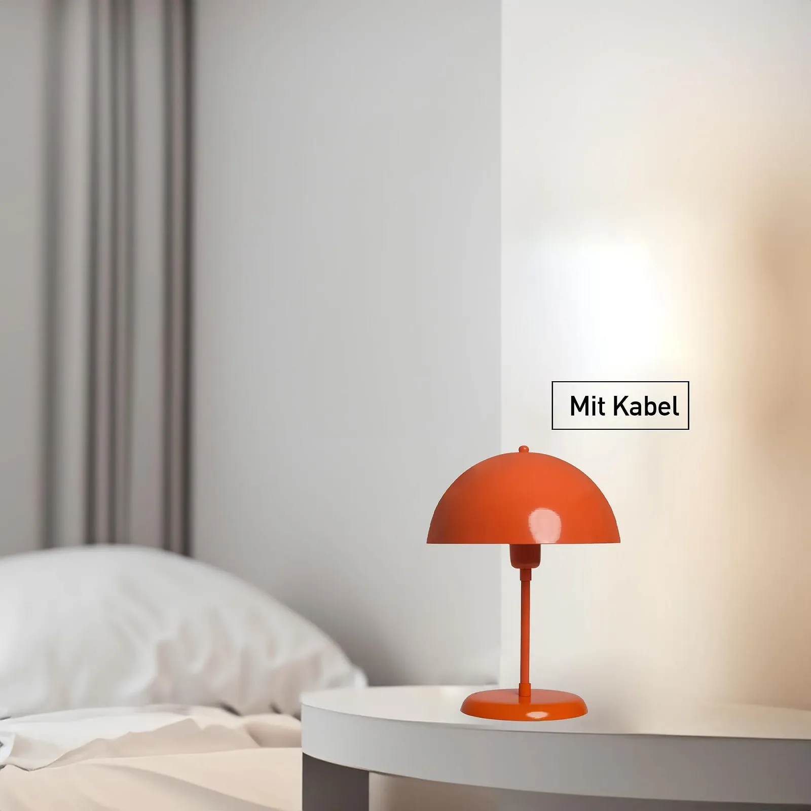 Настільна лампа bamyum Lipeo Mushroom Lamp металева ретро Ø26 см E27 Помаранчева, фото №3