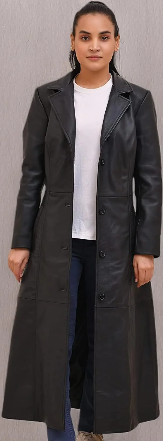 Шкіряне пальто Isaac & David Chicago Довге для жінок, фото №7