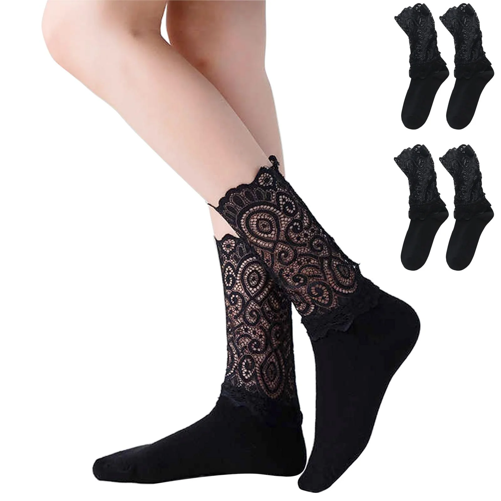 Шкарпетки з мереживом (2 пари), фото №1