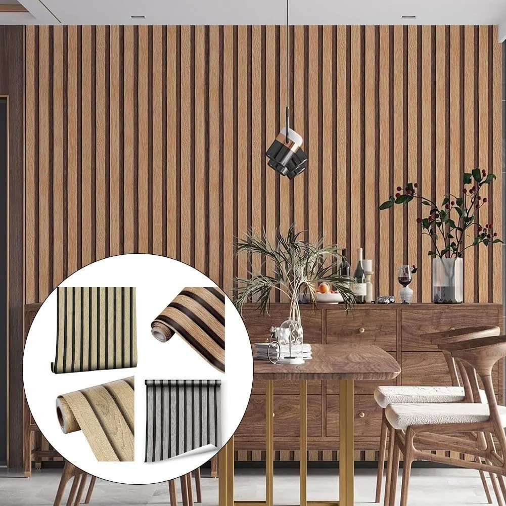 Наклейки на стіну 2 шт. 3D-ефект дубових планок Коричневий, фото №6