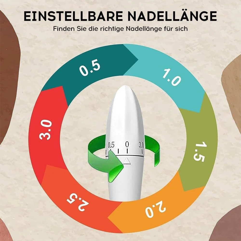 Дерма-штамп Регульований, 140 титанових мікроголок для волосся, бороди, обличчя та тіла, фото №3