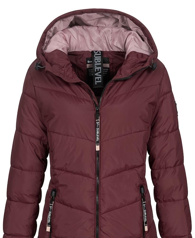 Жіноче стьобане пальто Sublevel LSL–412 з капюшоном на підкладці, фото №3