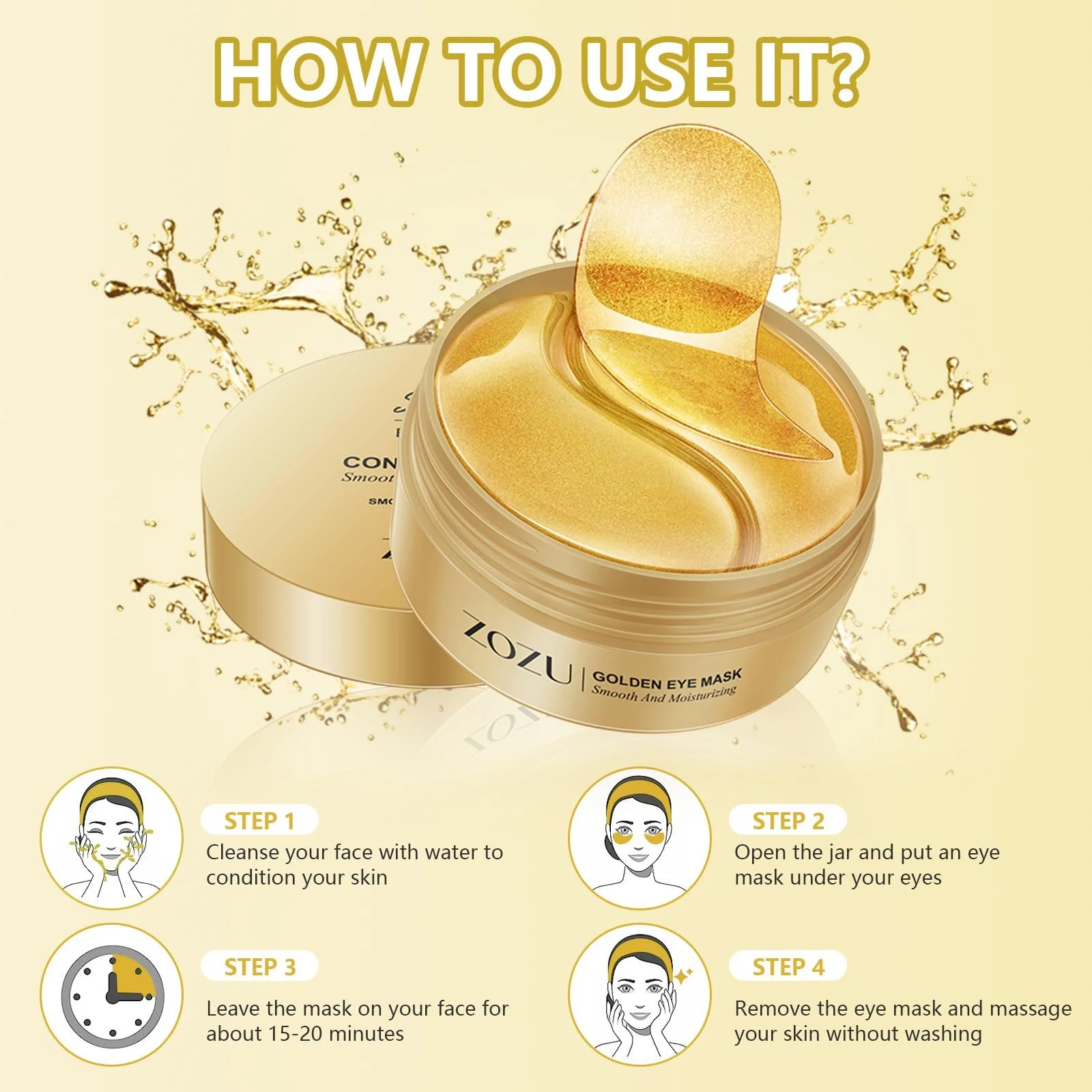 Патчі для очей 60 шт. З гіалуроновою кислотою, фото №2