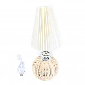 Настільна лампа Srliya Folding Rattan Vintage Mini synthetic.ua - Фото 1