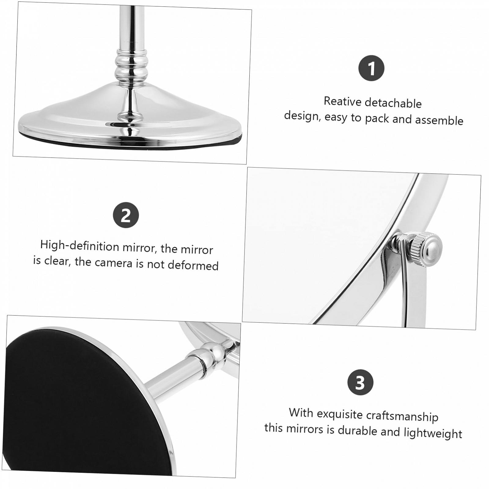 Зеркало Angoily Двухстороннее Косметическое Двухстороннее с линзами с подсветкой Металлическое Черное Портативное Поворотное, фото №6 Зеркало Angoily Двухстороннее Косметическое Двухстороннее с линзами с подсветкой Металлическое Черное Портативное Поворотное, фото №6