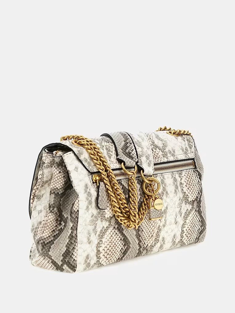 Женская сумка GUESS Crossbody Python print Antique Gold, фото №3
