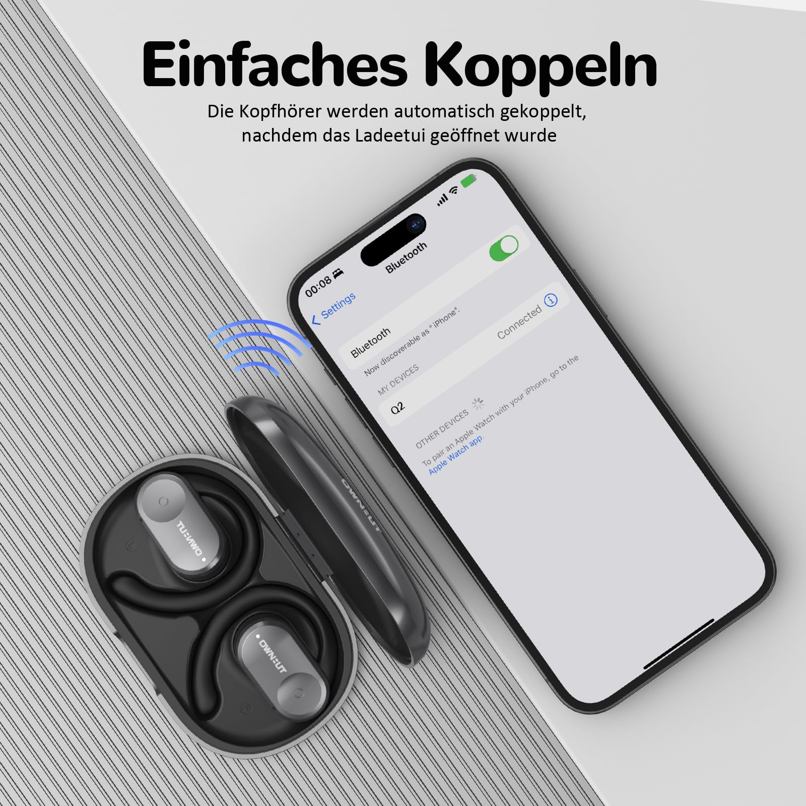 Наушники Ownhut Bluetooth 5.3 Беспроводные Открытые Спортивные С сенсорным управлением, фото №6