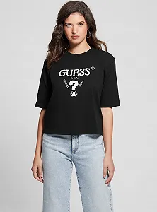 Жіноча футболка Guess - Aurelie Boxy Tee (V4YI06I3Z14) Чорний - S - Фото 1