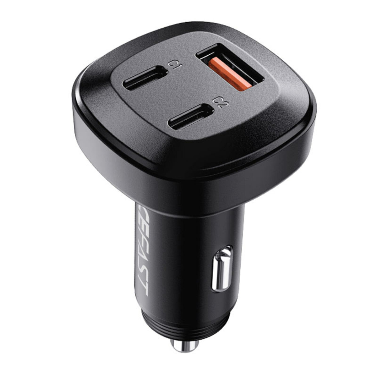 Автомобільний зарядний пристрій ACEFAST B3 66W(USB-C+USB-C+USB-A) three-port metal car charger, фото №1