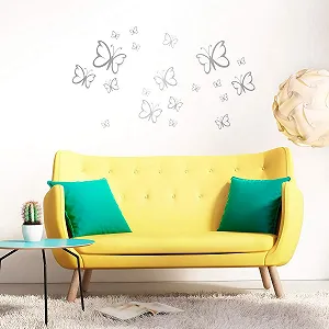 Наклейка на стіну Набір метеликів 20 шт. Сріблястий synthetic.ua - Фото 1