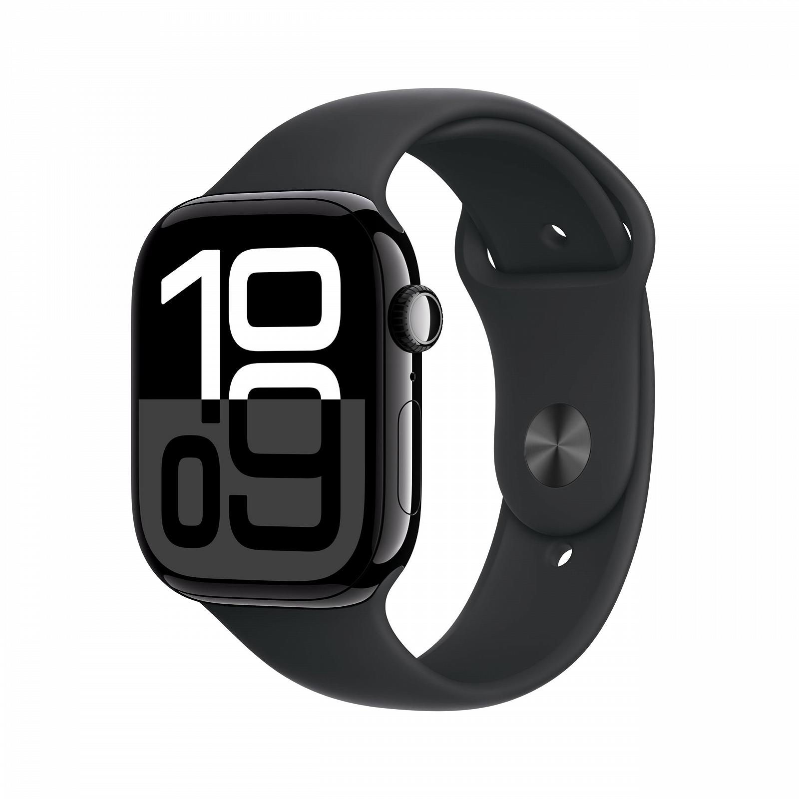 Смарт-часы Apple Watch Series 10 (GPS + Cellular 46мм) Черный алюминиевый корпус, черный спортивный ремешок (S/M), фото №1