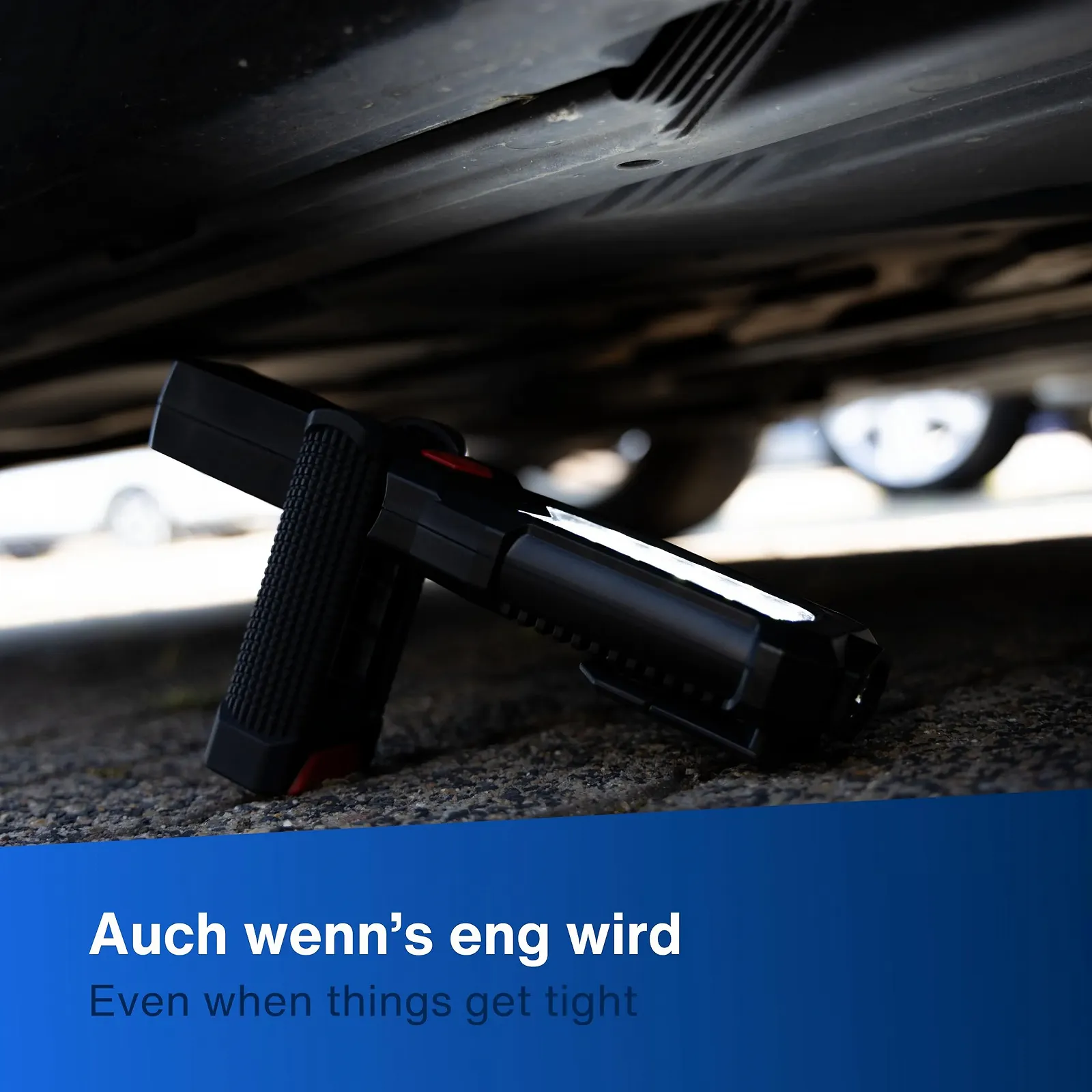 Ліхтар REV Світлодіодний робочий ліхтар - Компактна акумуляторна ручна лампа з магнітною основою 3600 та підвісним гачком, ідеально підходить для майстерні та автомобіля, чорний/червоний, фото №8