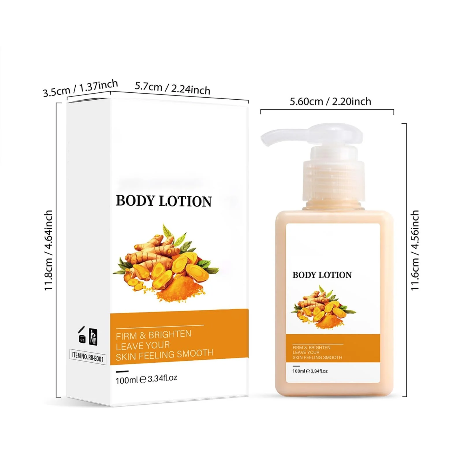 Молочко для тіла Turmeric, 100 мл, ніжне зволоження, зволоження та освітлення, догляд за шкірою, зволожуюче молочко для тіла, фото №2