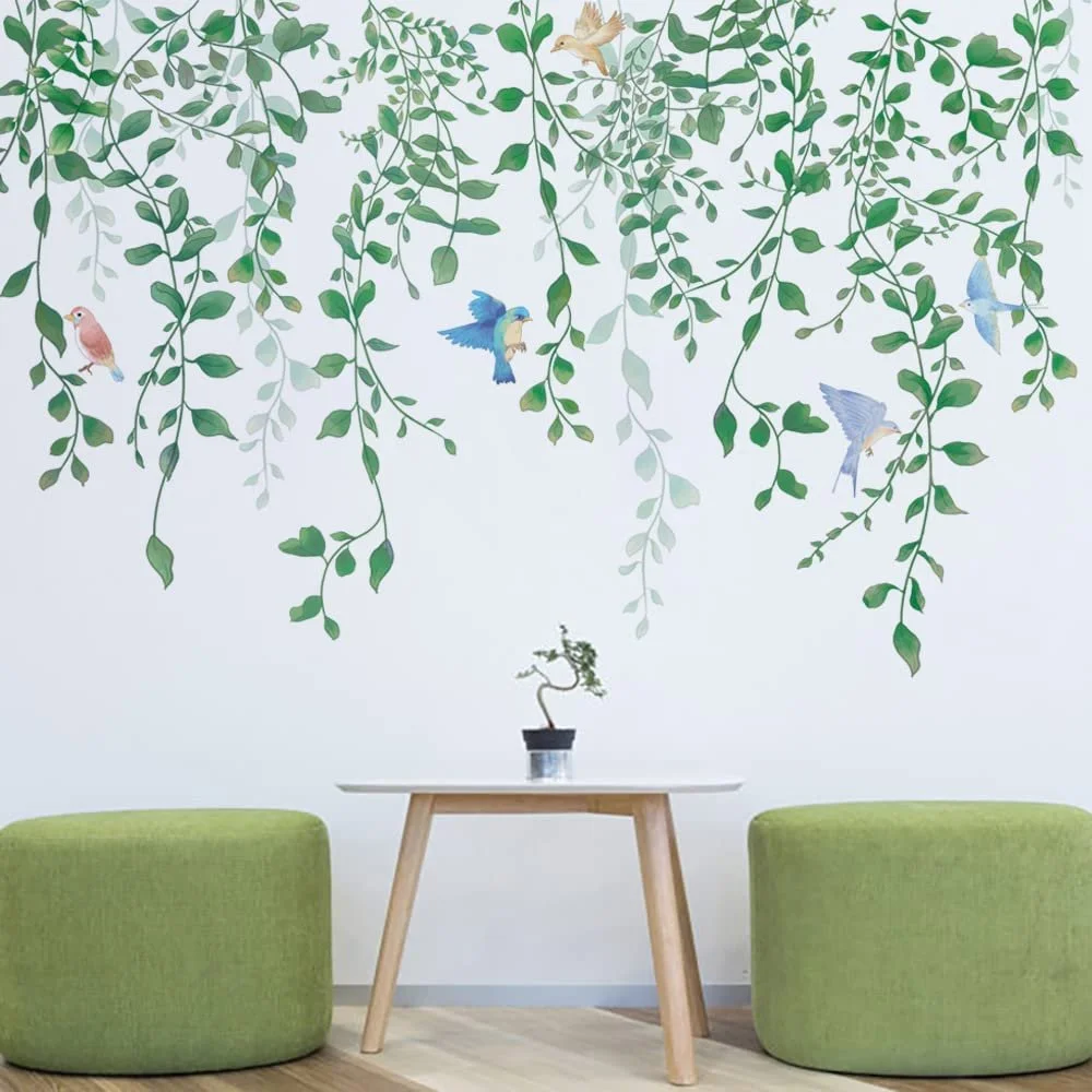 Наклейка на стіну Runtoo Рослини та птахи вінілова, фото №3 Наклейка на стіну Runtoo Рослини та птахи вінілова, фото №3