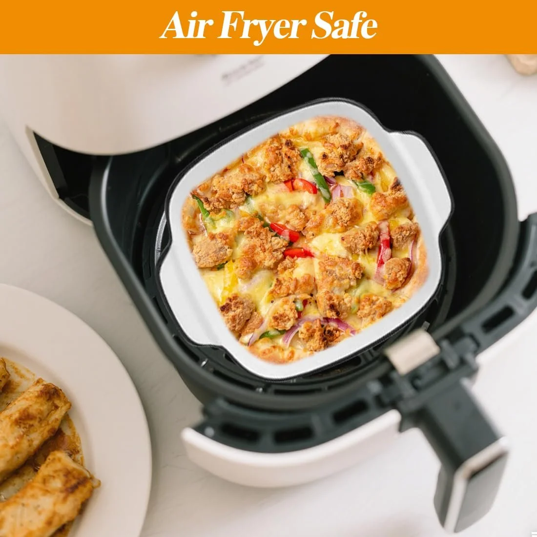 Набір форм для запікання керамічних квадратних з ручками 4 шт 14.5 x 11.5 x 5.5 см 400 мл, фото №5