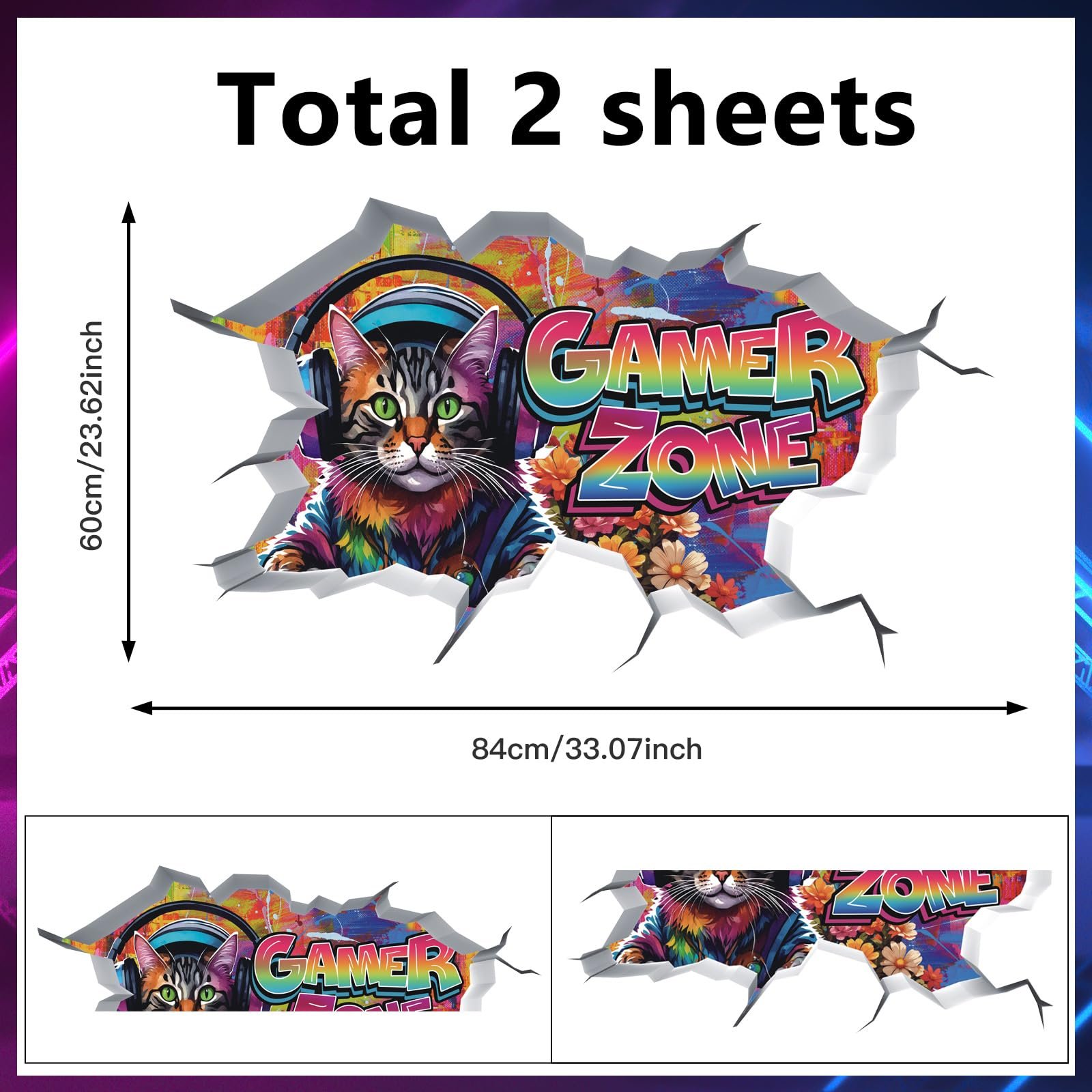 Наклейка на стіну Gamer Zone 3D Large для дитячої та ігрової кімнати, фото №7 Наклейка на стіну Gamer Zone 3D Large для дитячої та ігрової кімнати, фото №7