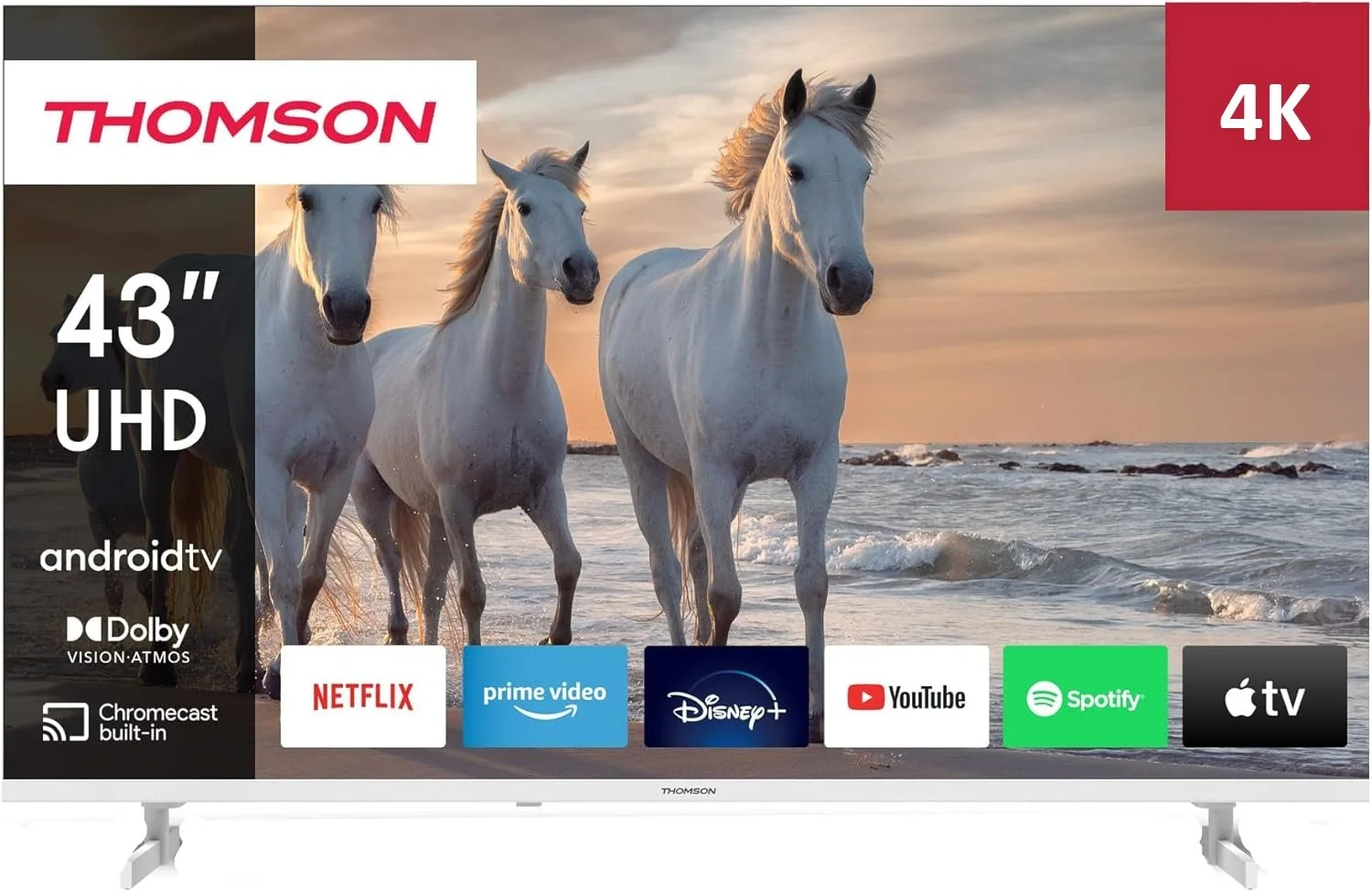 Телевізор 43" Thomson 43UA5S13W / 4K / 60 Гц / LCD / Android TV / Wi-Fi / Bluetooth / T2, фото №1