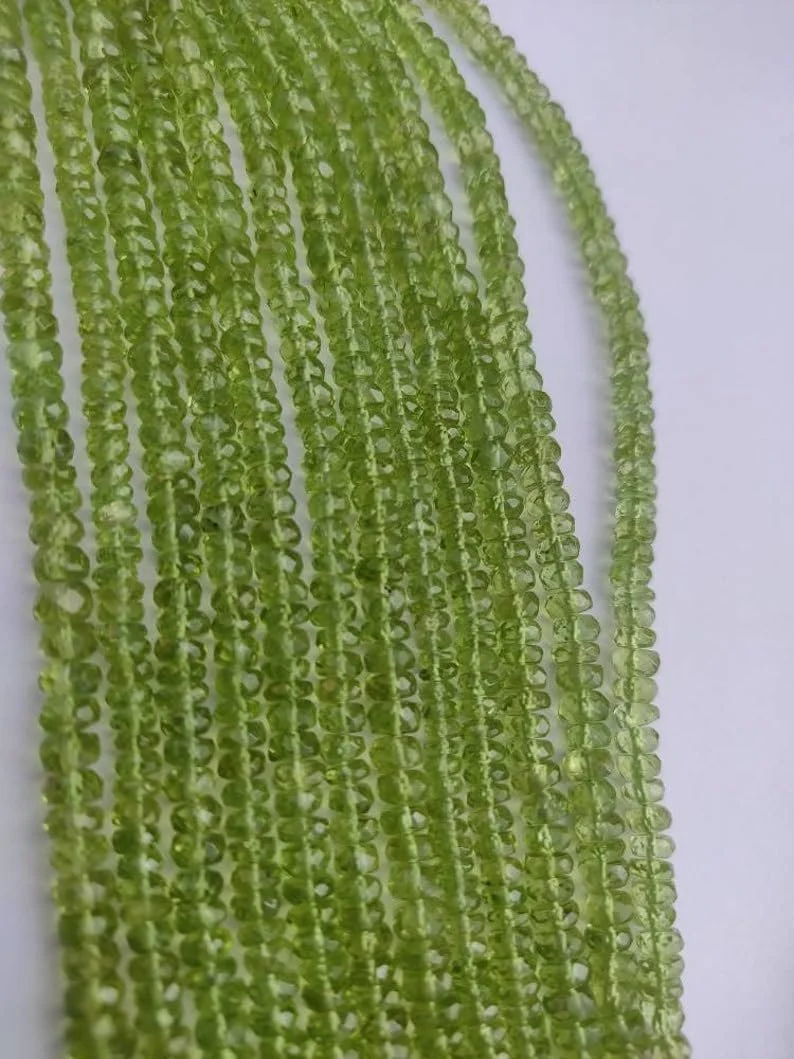 Бусины Peridot натуральный, рондель, ограненные, 4.5-5 мм, зеленый, фото №5