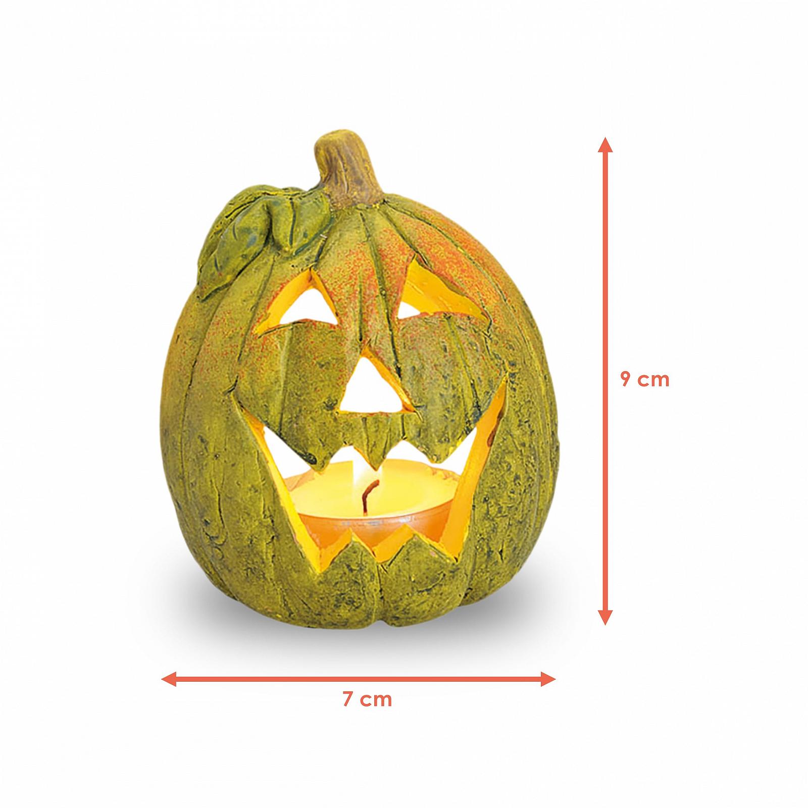 Підсвічник Clay Pumpkin Autumn Decoration Tea Light Holder Набір з 4 діаметром 8 см Halloween Lantern для внутрішнього і зовнішнього використання Candlestick Table Decoration Pumpkin Decorative Lantern Small, фото №2