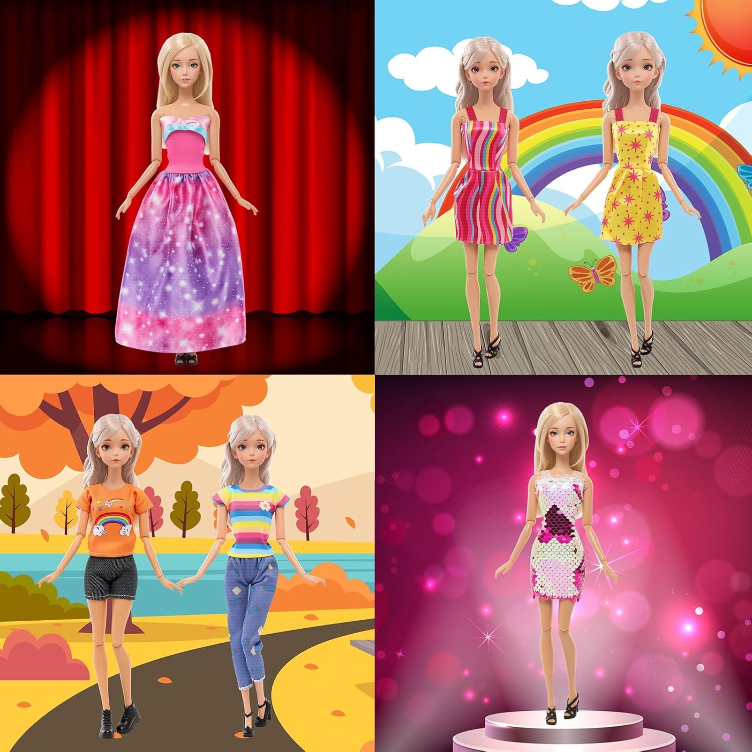 Набор одежды Miunana для кукол 30 см / 9 платьев / 3 топа / 3 брюки, фото №7