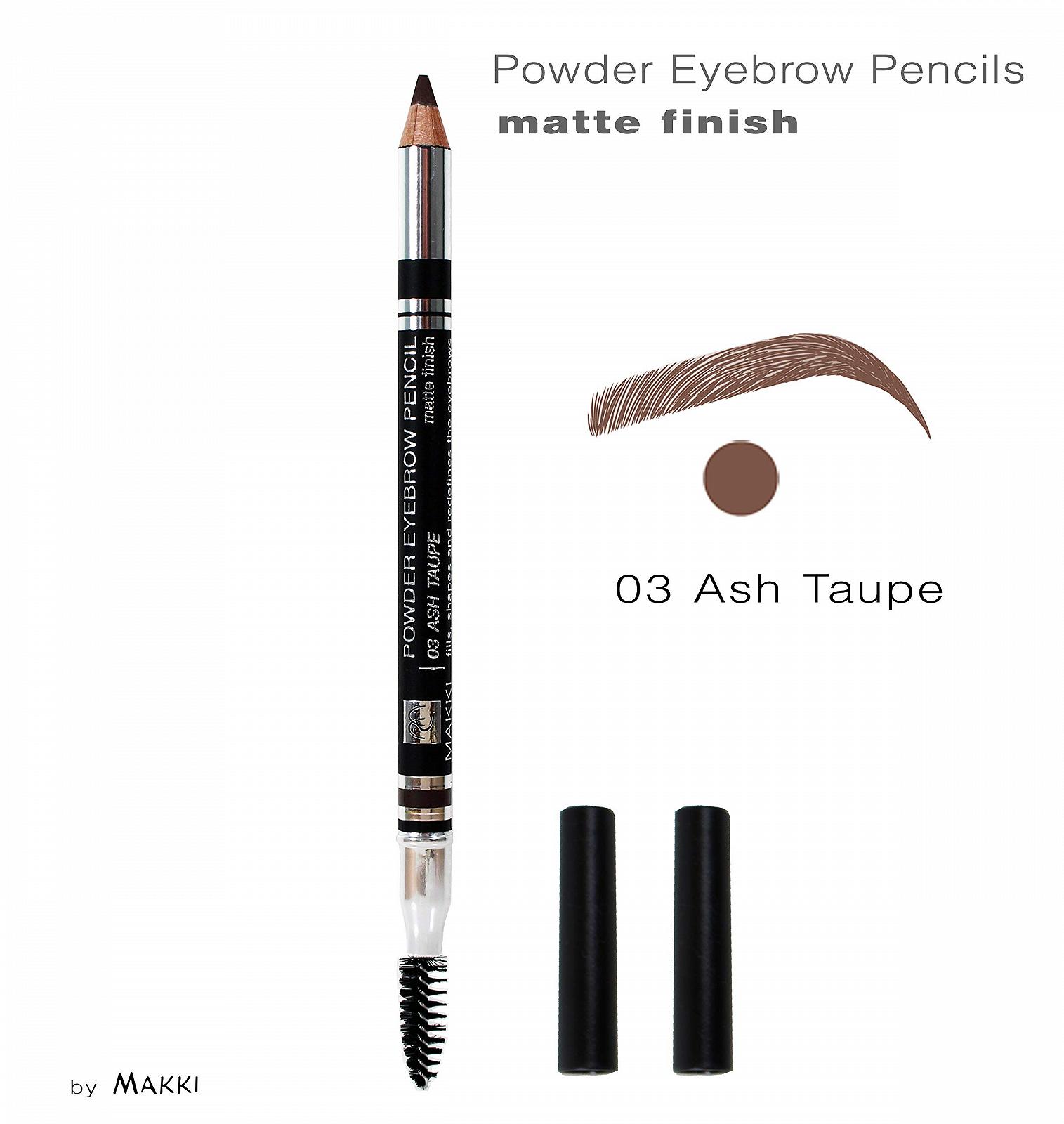 Карандаш Makki Powder для бровей Пудровый матовый финиш Эш Тоуп Бровь Филлер Определитель с Щеточкой для суперфиниша, Эш Колорс, фото №2 Карандаш Makki Powder для бровей Пудровый матовый финиш Эш Тоуп Бровь Филлер Определитель с Щеточкой для суперфиниша, Эш Колорс, фото №2