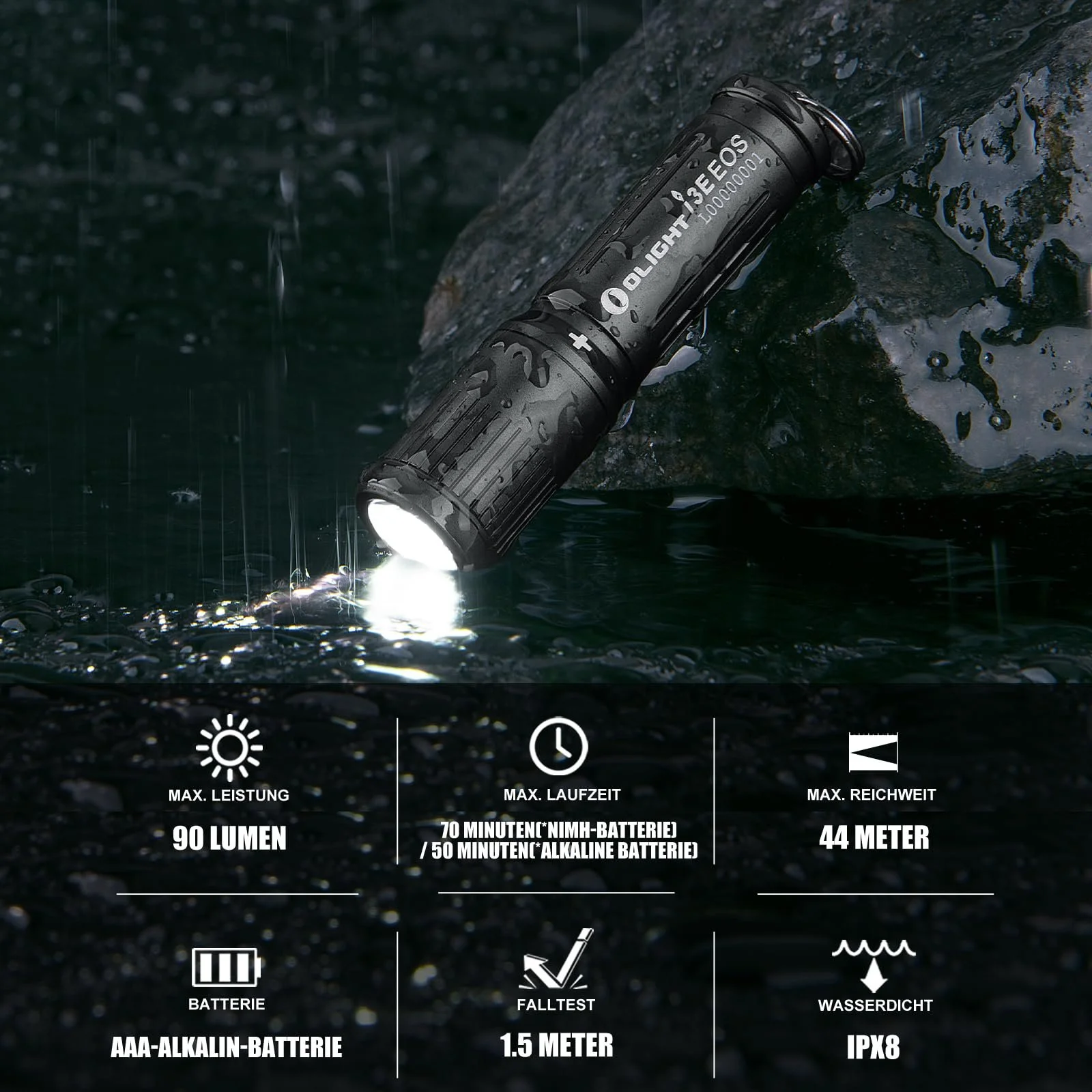 Ліхтар Olight I3E EOS LED Mini з кільцем для ключів 90 люмен, фото №6 Ліхтар Olight I3E EOS LED Mini з кільцем для ключів 90 люмен, фото №6