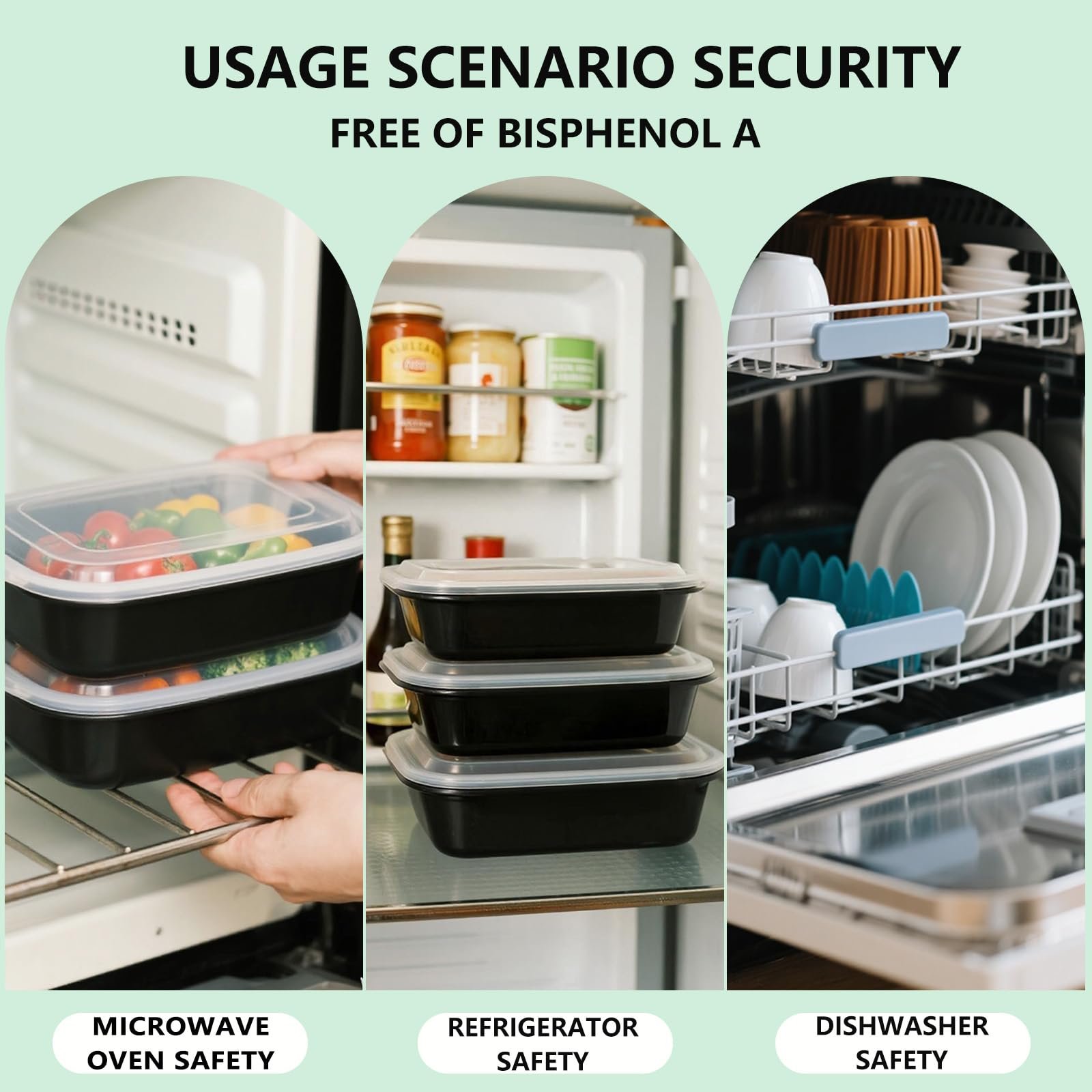 Контейнери для приготування їжі 50 шт 32 oz BPA-free, фото №4