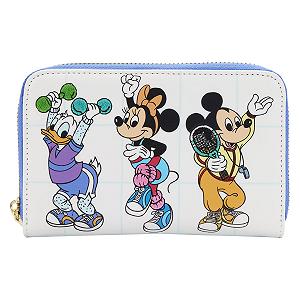 Кошелек на молнии Loungefly Disney Mousercise, белый, стандартный размер, ретро - Фото 1