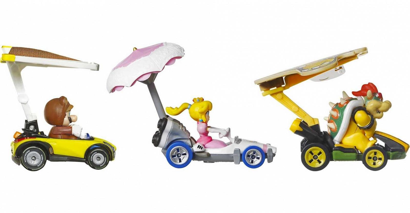 Игрушечные автомобили Hot Wheels Super Mario Kart Glider 3 шт 1:64 Поворотные колеса, фото №4