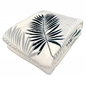 Покривало heimtexland Tropical Super Soft Flannel 150 x 200 см Листя пальми Тип 853 Сірий - Фото 1