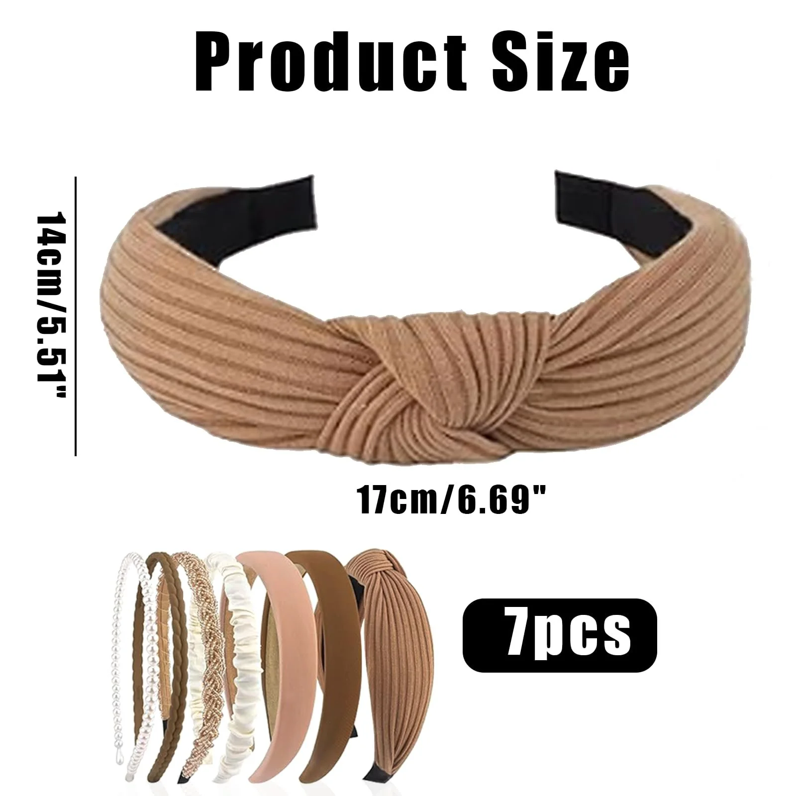 Набір жіночих обручів на голову 7 штук, фото №2