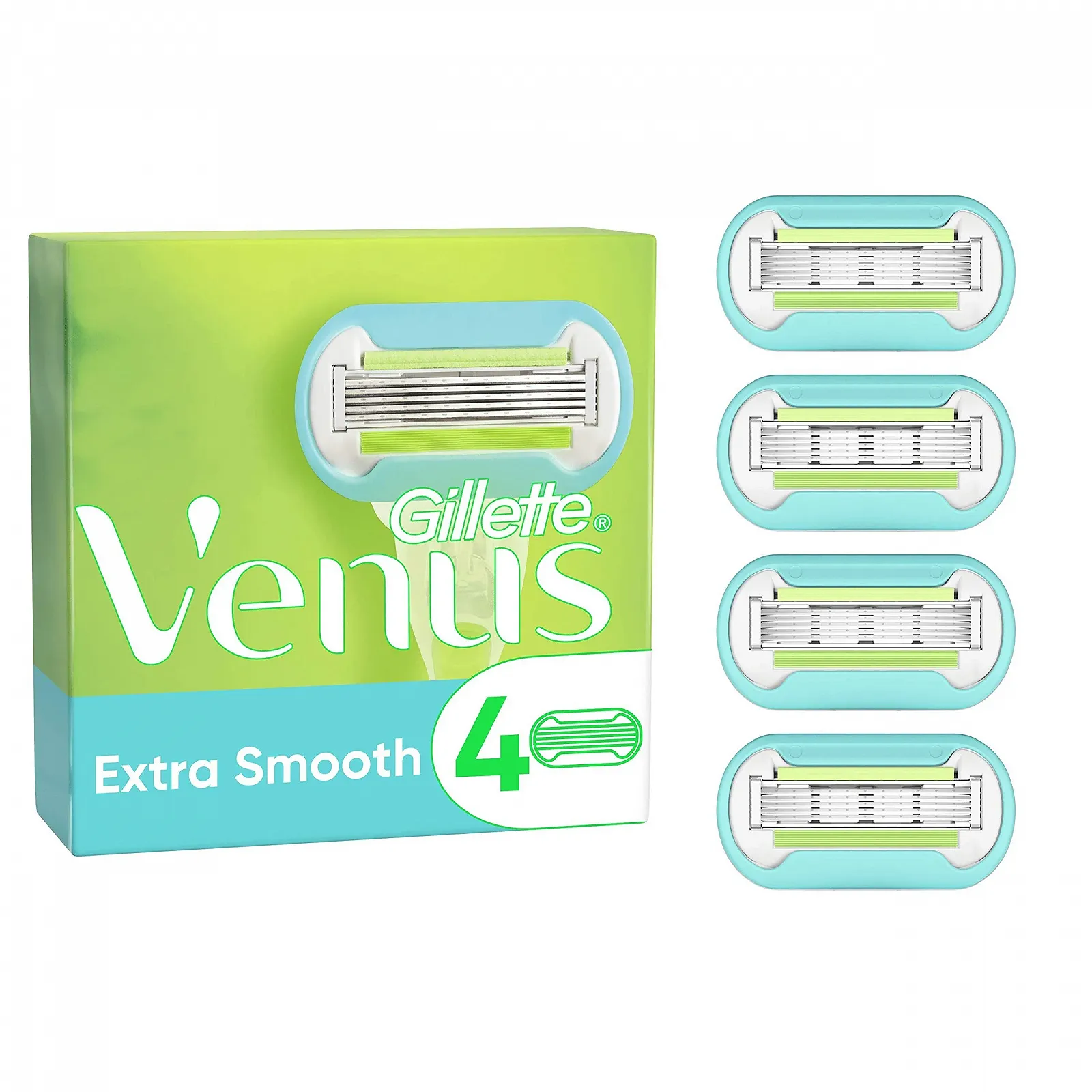 Сменные кассеты для женской бритвы Gillette Venus Extra Smooth 5 лезвий 4 шт, фото №1 Сменные кассеты для женской бритвы Gillette Venus Extra Smooth 5 лезвий 4 шт, фото №1