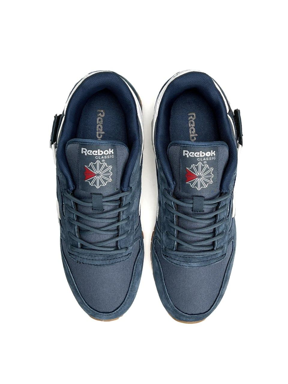 Мужские кроссовки Reebok Classic синие повседневные замшевые кросы Рибок демисезонная обувь для мужчин, фото №8