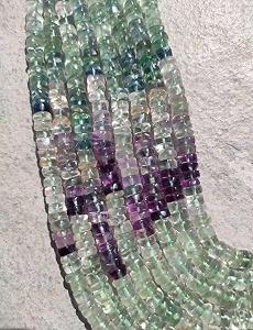 Натуральный флюорит круглые гладкие бусины 5.5-6 мм, нить длиной 40.5 см бусины из драгоценных камней для ожерелья, браслета - Фото 1